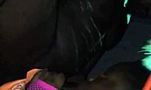 Freaky black bbw chokes on big black cock at party