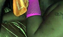 Freaky black bbw chokes on big black cock at party