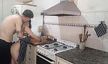 Petite Latina Deepthroats Big Black Cock In Kitchen