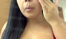 Beautiful Brunette with Big Tits and Cameltoe Gets Ready, POV Spying on Ass Gaping