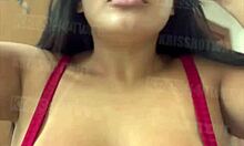 Beautiful Brunette with Big Tits and Cameltoe Gets Ready, POV Spying on Ass Gaping