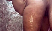 I came on my aunt's big tits during our steamy bath, feeling intense orgasm