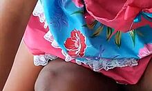 Tanned beauty sits on big black cock in short dress, licking and assfucking. 🔥