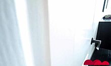 Izzy Lush bent over hard in the kitchen!