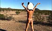 Horny Latina Brunette Teases Outdoors with Big Cock