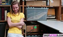 Caught shoplifting, sweet teen punished with hard cock slam
