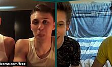 Horny gay guys keep their sex routine going at home