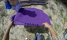 Barely Legal Teen Dani Desire Gives Rough Blowjob to Cock