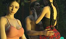 she boldly exposes her big tits in close-up, horny and slutty teen wants attention