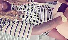 Beautiful white BBW dives into interracial threesome with Latina LadyBrazy