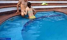 Nothing like pool afternoon oral and fuck with stepsister.