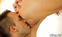 Suggestive teen rough sex with bent over doggystyle and blowjob