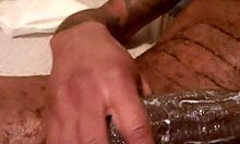 Vegas702Jojo Receives Intense Handjob and Cumshot on Big Black Cock While Girlfriend Away