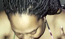 She sucked my cock hard with her big ebony tits bouncing