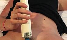 this cum slut masturbates with hitachi for intense orgasm