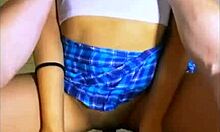 My roommate's tight petite friend complained about the noise while I fucked my girlfriend