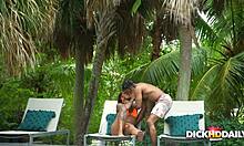 Slutty Ebony Honey Bent Over And Fucked On Beach