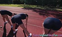 Real lesbian teen licks ass passionately 😍