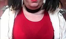 Bisexual crossdresser begs for pee in mouth in public humiliation