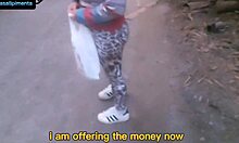 Crossdressing amateur bends for outdoor creampie