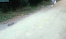 Crossdressing amateur bends for outdoor creampie