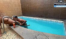 Teen 18+ Milf Gets Oral Massage And Fucked On Stairs By Lover!