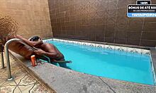 Teen 18+ Milf Gets Oral Massage And Fucked On Stairs By Lover!