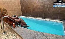 Teen 18+ Milf Gets Oral Massage And Fucked On Stairs By Lover!