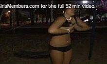 Imagine skinny brunette skinny dipping in stranger's pool, flaunting natural tits outdoors.