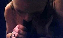 hey, that redhead chubby girl gives an amazing interracial blowjob to big black cock