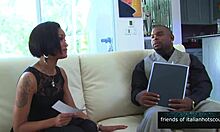 Black Stud with 12-Inch Cock Dominates Sexy Brunette Teen in Wild Session