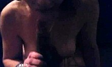 hey, that redhead chubby girl gives an amazing interracial blowjob to big black cock