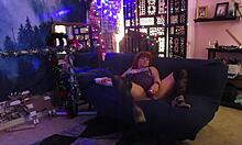 redhead milf wife homemade dance in purple teddy