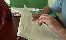 Lucky Professor Fucks Blonde Teen with Small Natural Tits and Shaved Hot Pussy