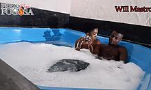 Ebony teen amateur rides monster black cock in massage session