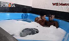 Ebony teen amateur rides monster black cock in massage session