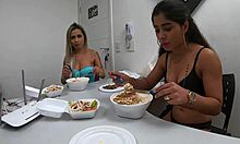 Izabela Pimenta, tattooed Latina teen, pauses between videos for endless ass fucking