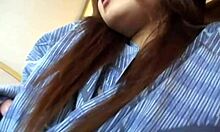 hot japanese babe with big tits gives blowjob and fucks hairy pussy hardcore