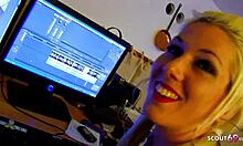 Sexy blonde inked teen rides cock and gets facial in compilation