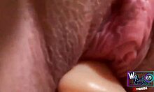 Nympho friend explores toys