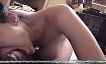 housewife juliana gives a teasing blowjob in this homemade scene, part one