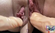 Nympho friend explores toys