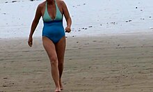My wife's Latin stepmom loves banging hard on the beach