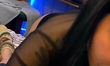 Lingerie-clad milf enjoys intimate home moments