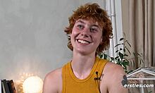 Redhead babe dominates dildo ride.