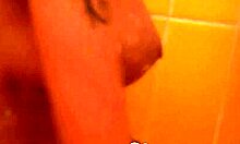 my tattooed brunette girlfriend looks so hot in the shower