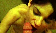 Skinny Brunette Deepthroats Cock Hard!