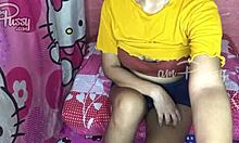 Stolen clip reveals naked Asian girlfriend's solo masturbation session with shaved pussy