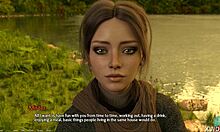 The young entrepreneur roleplays with her perky tits and nipples on display.