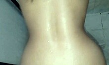 homemade sex with tight colombian teen in bathroom, stepbro fucks doggy while chatting